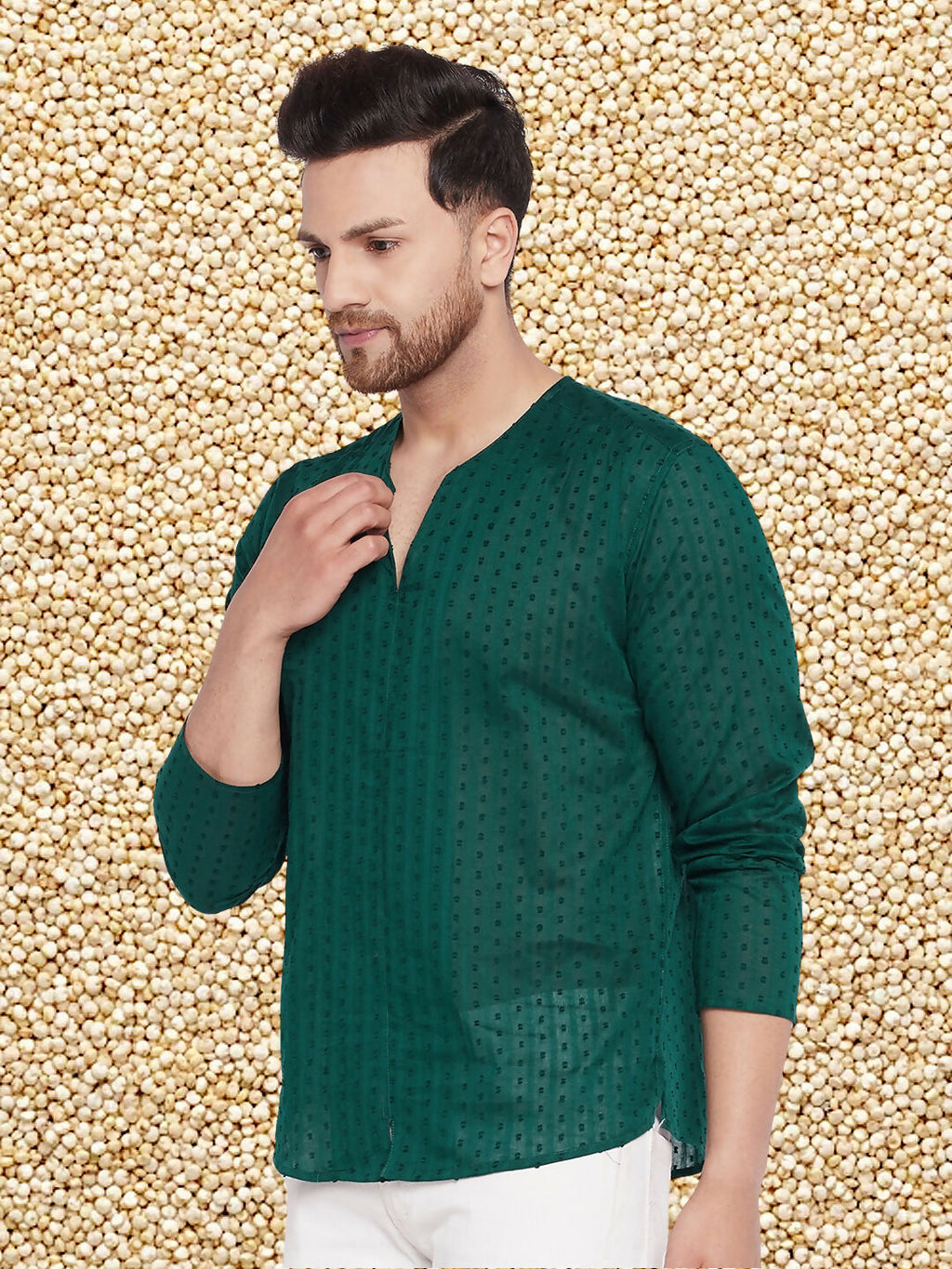 Even Apparels Men's Pure Cotton Green Kurta | Grocsy