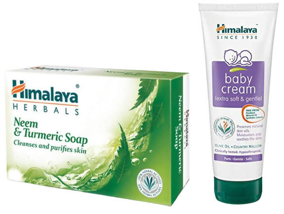 Himalaya Herbals Neem And Turmeric Soap And Himalaya Baby Cream | Grocsy