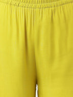 Joban Fashion Mustard Rayon and Embroidered Work Straight Kurta Bottom Set | Grocsy