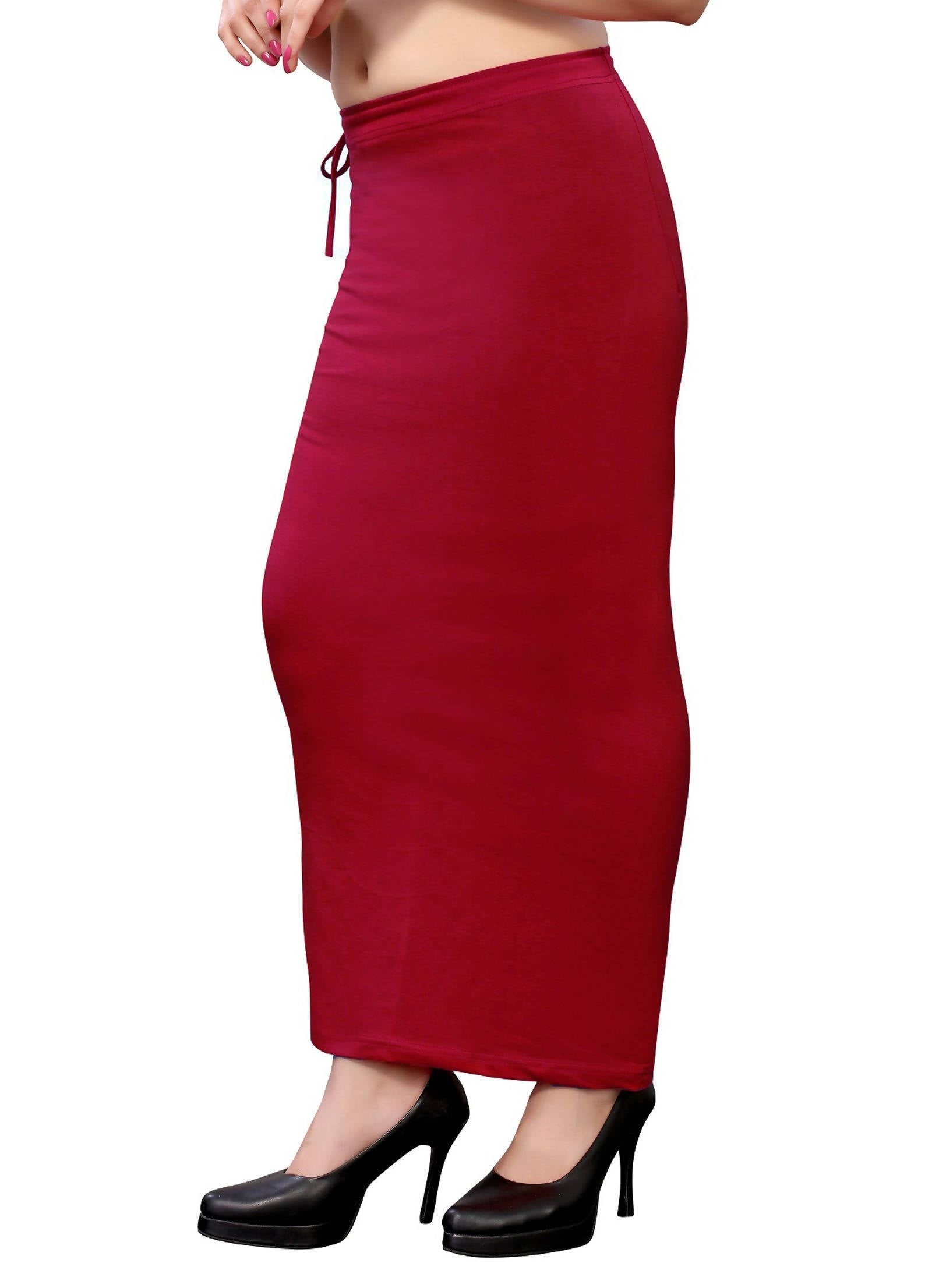 Vamika Maroon Cotton Lycra Petticoat | Grocsy