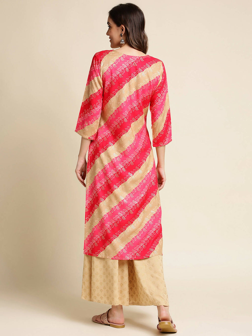 Pink Rayon Floral Printed Straight Fit Kurta - Prasuti | Grocsy