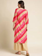 Pink Rayon Floral Printed Straight Fit Kurta - Prasuti | Grocsy