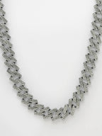 NVR Men Silver-Plated Stainless Steel American Diamond Chain | Grocsy