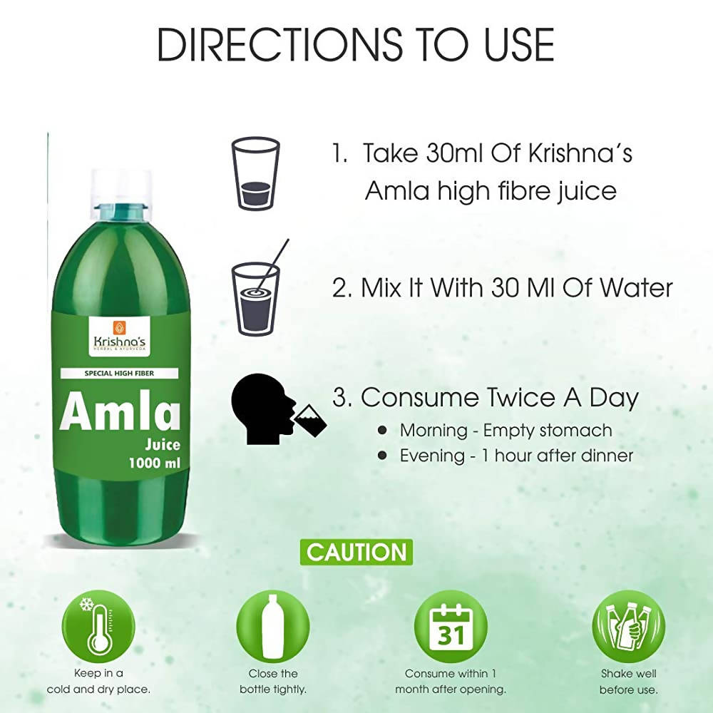 Krishna's Herbal & Ayurveda Special High Fibre Amla Juice | Grocsy