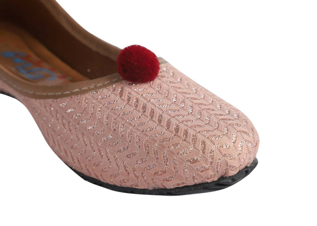 Tiny Bugs Girls Ethnic Wear Juttis - Rose Gold | Grocsy