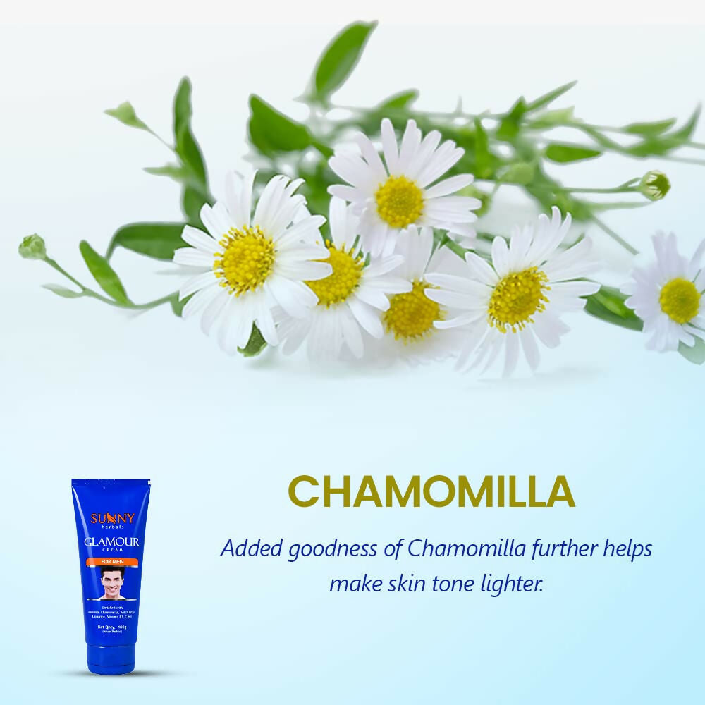 Sunny Herbals Glamour Cream For Men With Aloe Vera To Moisturize & Reduce Dark Spots | Grocsy