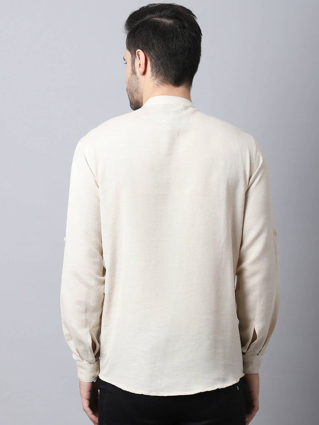 Even Apparels Cream Pure Cotton Men's Kurta With Side Placket | Grocsy