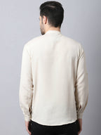 Even Apparels Cream Pure Cotton Men's Kurta With Side Placket | Grocsy