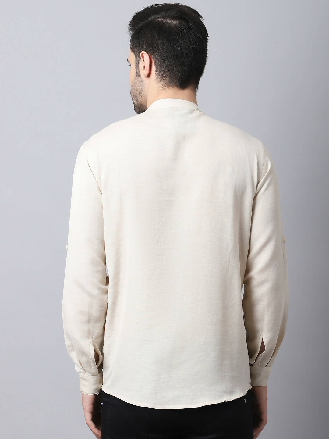 Even Apparels Cream Pure Cotton Men's Kurta With Side Placket | Grocsy