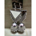 MS Fashion India Latest Fashion Silver Oxidized Mirror Design Jhumka Party wear Earrings | Grocsy
