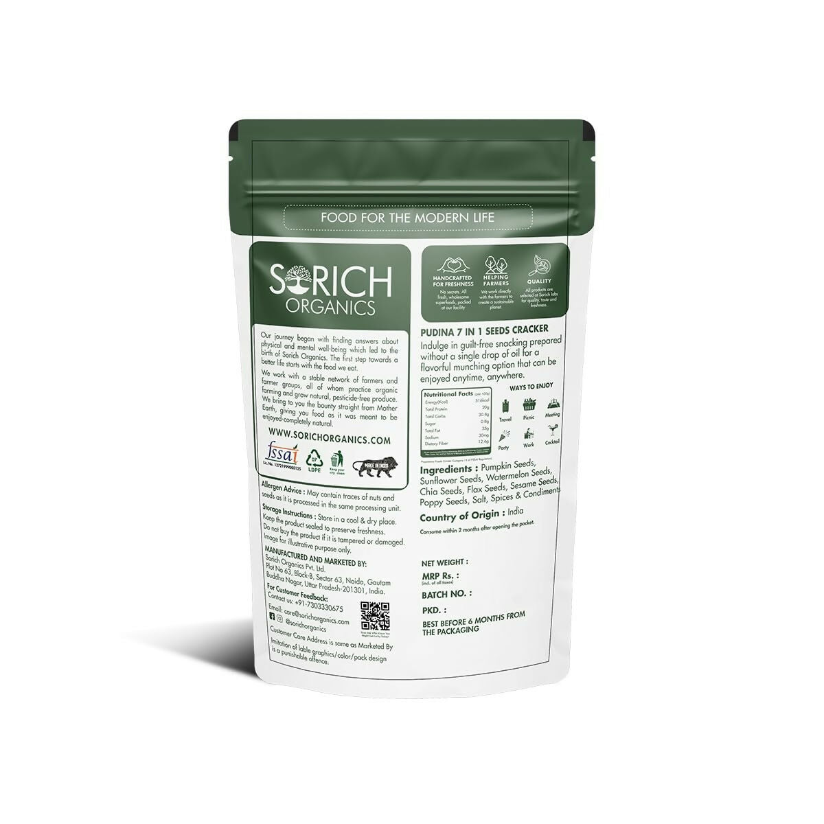 Sorich Organics Pudina 7-in-1 Seeds Cracker | Grocsy