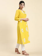 HOUSE OF KARI Embroidered Chikankari Pure Cotton Chikankari Kurta | Grocsy
