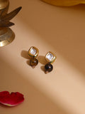 Ruby Raang Brown Tiger Eye Stone Kundan Studs | Grocsy