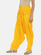 Souchii Mustard Yellow Solid Patiala | Grocsy