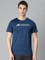 Alcis Men Typography Printed Anti Static Slim Fit Sports T-shirt | Grocsy