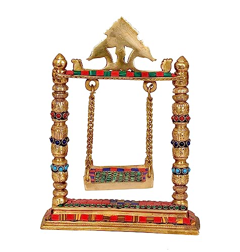 AONA Brass Swing Jhula for Ladoo Gopal Idol Statue | Grocsy
