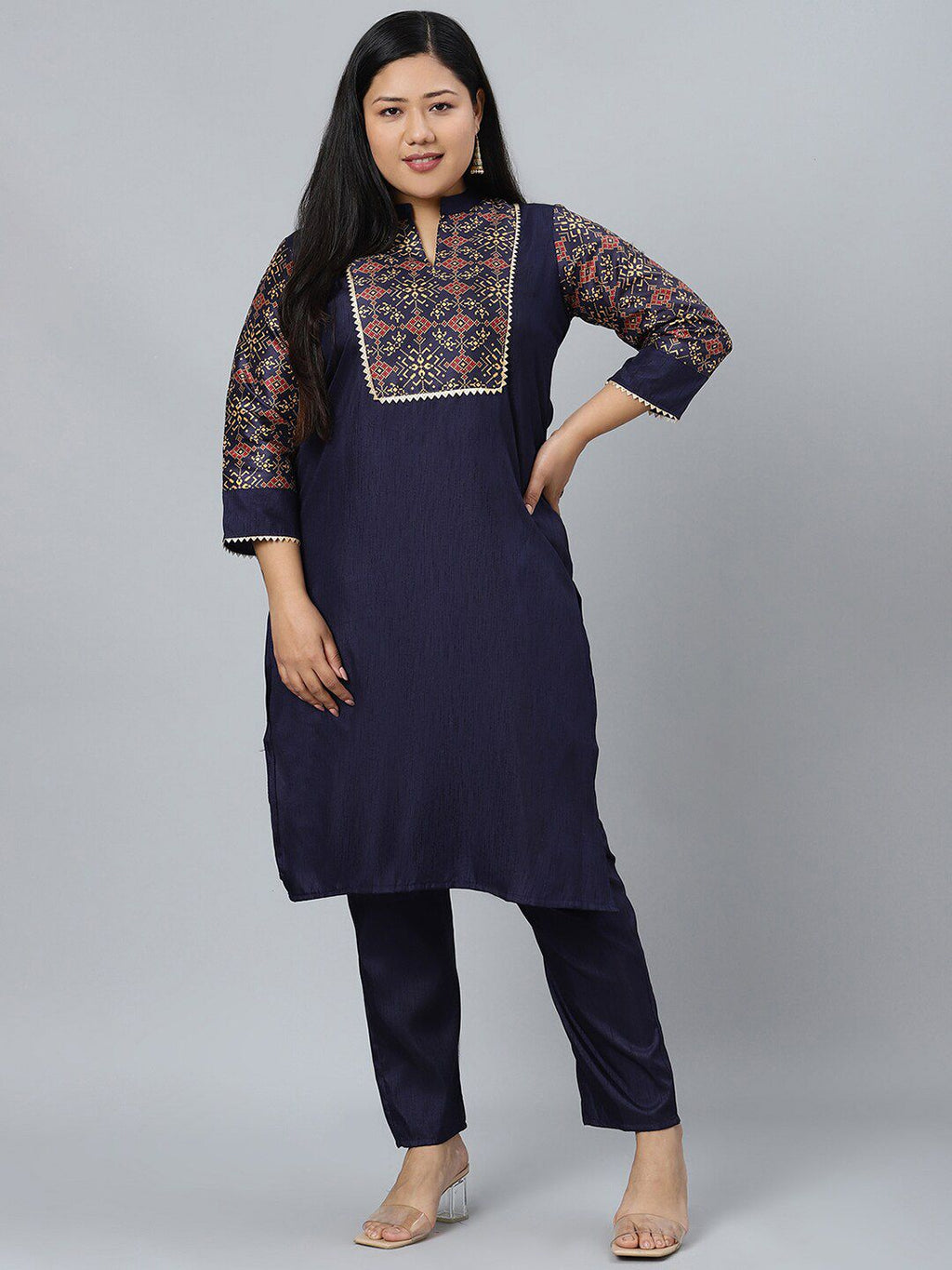 Sztori Ethnic Motifs Printed Straight Kurta with Pant | Grocsy