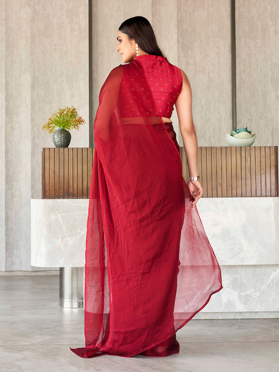Tikhi Imli Polyester Ready to Wear Saree | Grocsy