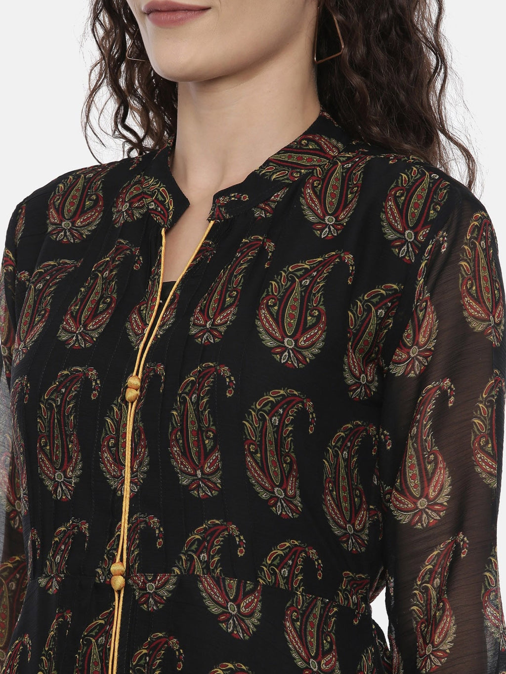 Souchii Black Printed A-Line Dress | Grocsy