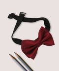 Manet Boys Solid Double Layer Bow - Maroon | Grocsy