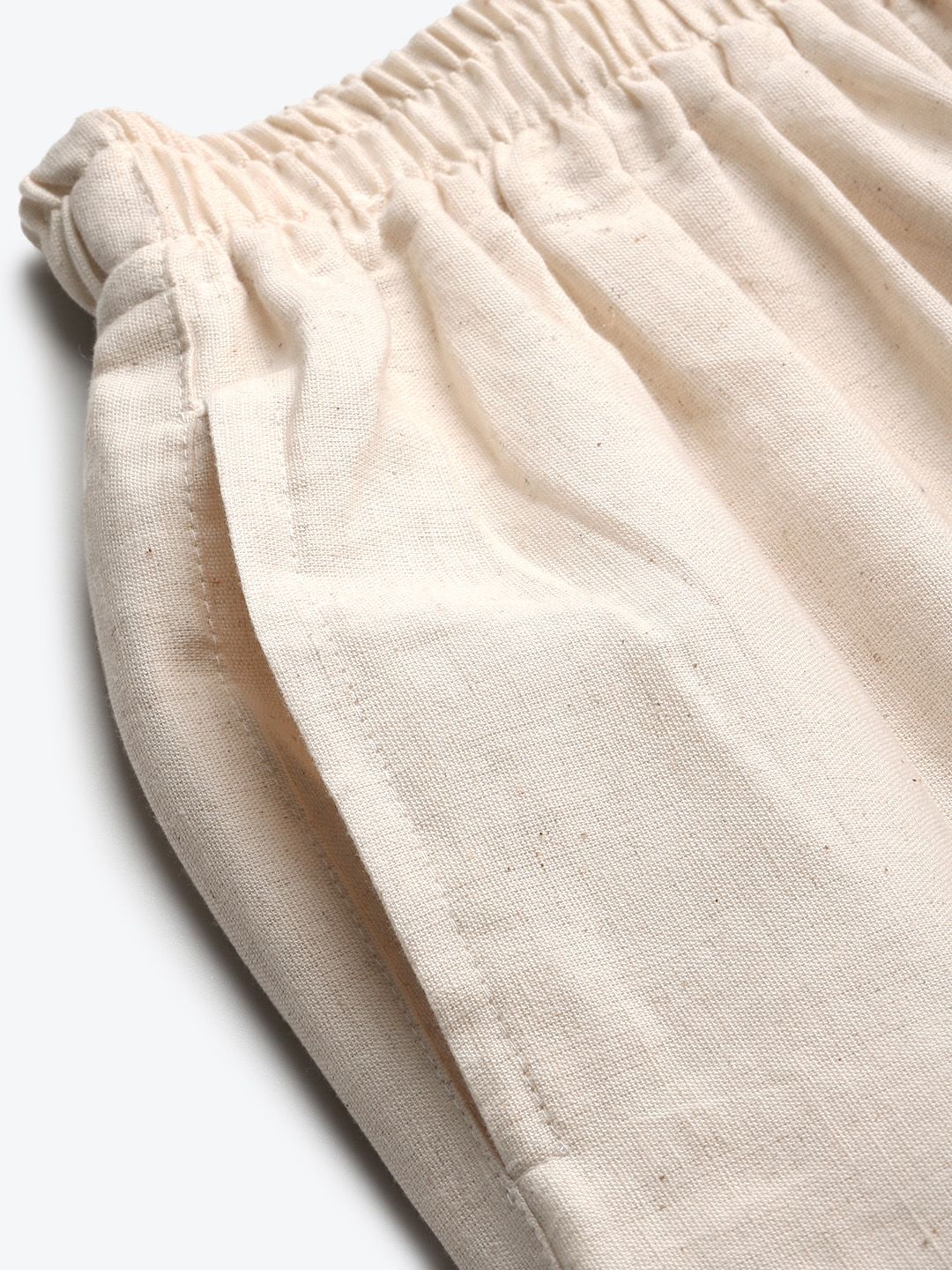 TAG 7 Women Off-White Solid Hem Design Straight Palazzos | Grocsy