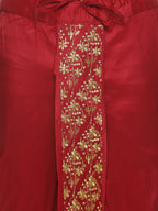Sethukrishna Men Maroon Embroidered Dhoti Pant | Grocsy