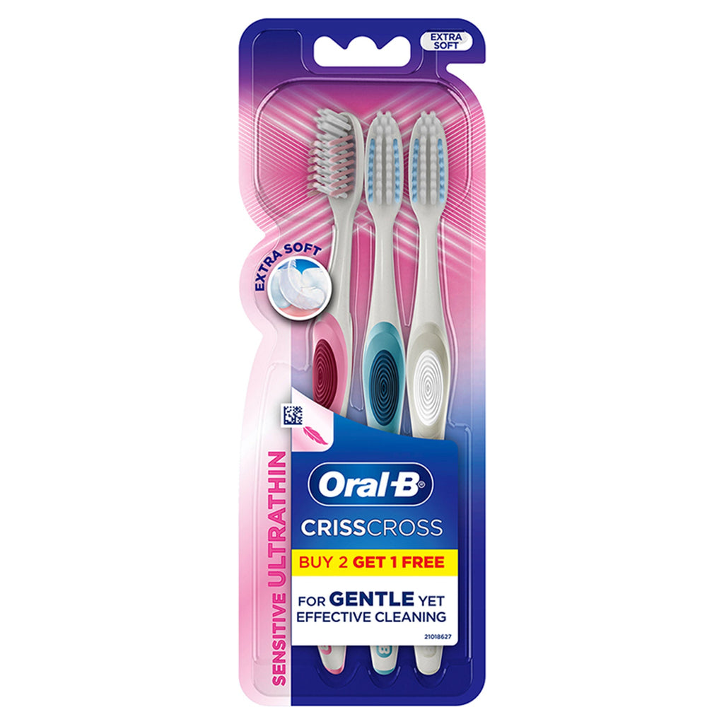 Oral-B Pro-Health Sensitive Toothbrush- Crisscross - Extra soft- Buy 2 Get 1 Free | Grocsy