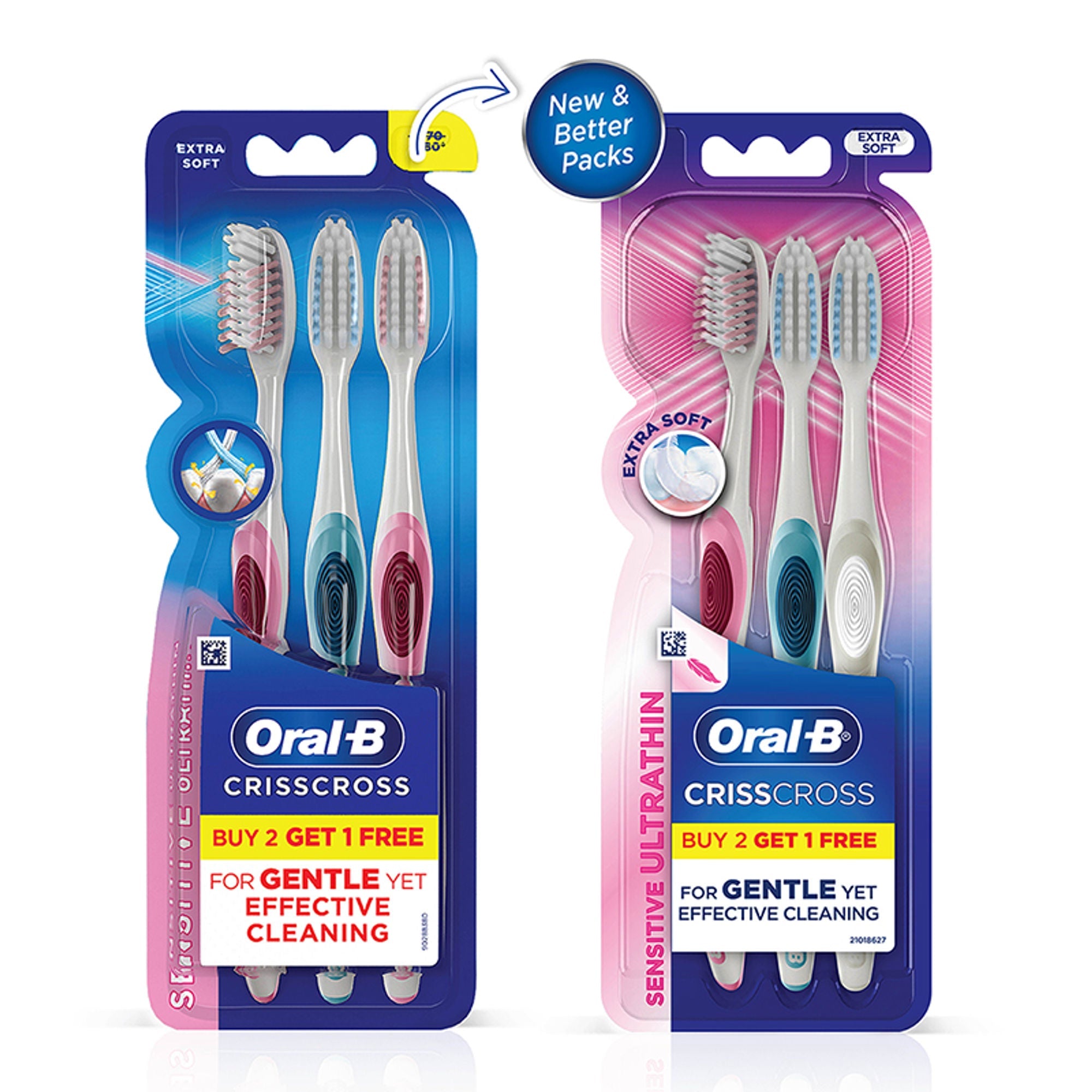 Oral-B Pro-Health Sensitive Toothbrush- Crisscross - Extra soft- Buy 2 Get 1 Free | Grocsy