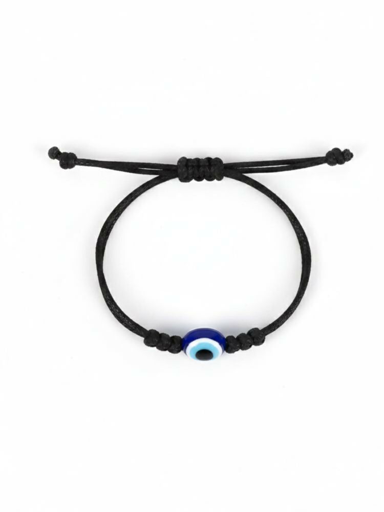 NVR Black Evil Eye Adjustable Bracelet for Men & Women | Grocsy