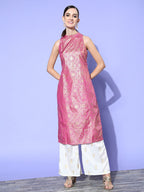 HERE&NOW Women Ethnic Motifs Polyester Hyper Texture Kurta Set | Grocsy