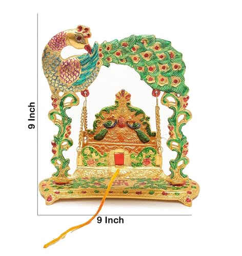 Labhcart Metal laddu Gopal Jhula Palna for Laddu Gopal Ji for 0 to 3 Number)(D12) | Grocsy