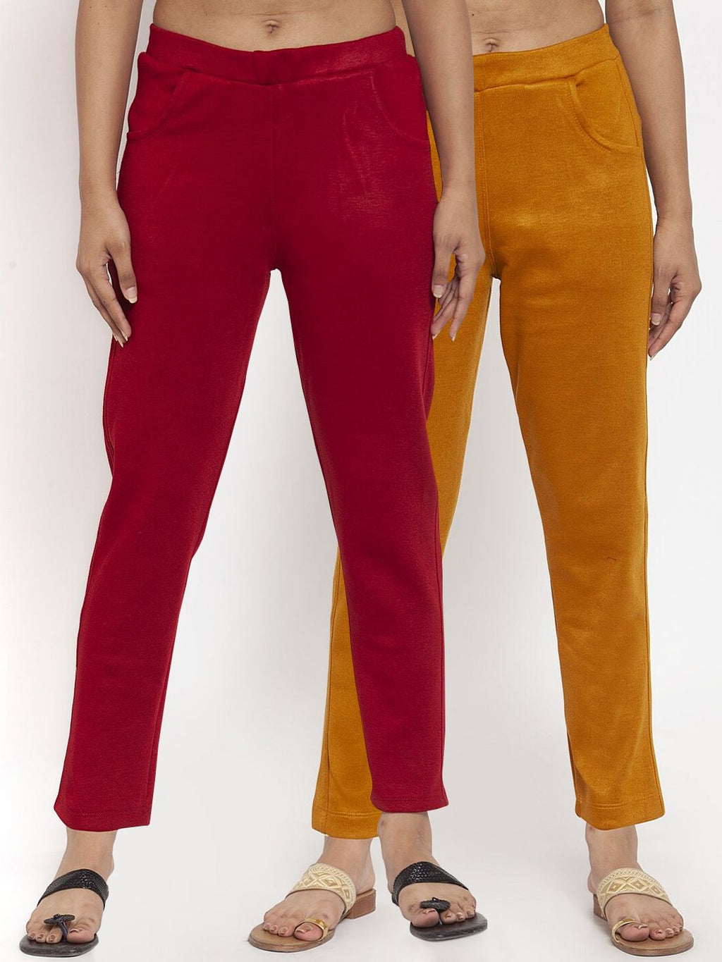 TAG 7 Women Pack of 2 Wool Blend Ankle-Length Leggings Pants | Grocsy