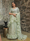 Tikhi Imli Embellished Sequinned Ruffled Ready to Wear Satin Saree | Grocsy