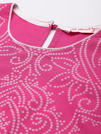 All About You Women Pink Printed Kurta with Trousers | Grocsy