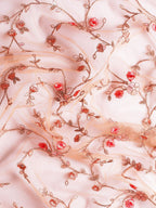 kasee Floral Embroidered Net Saree | Grocsy