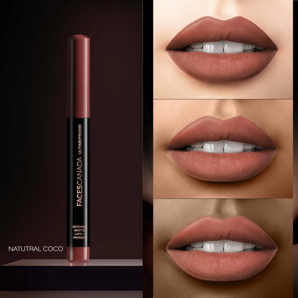 Faces Canada Ultime Pro HD Intense Matte Lips + Primer - Natural Coco 12 | Grocsy