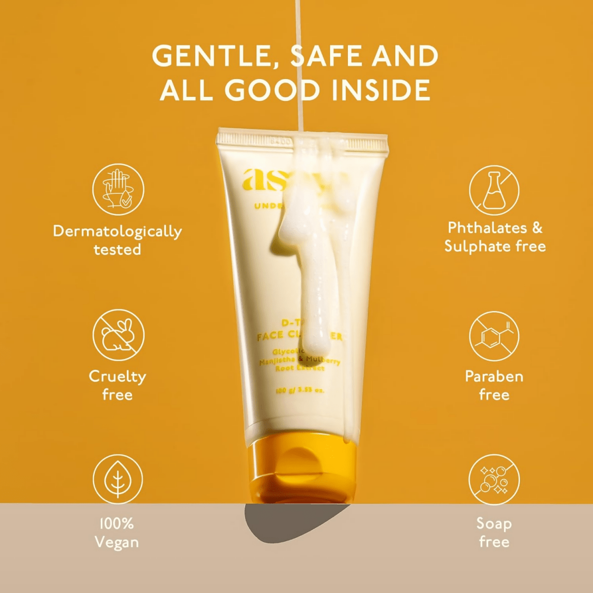 Asaya Detan Face Cleanser With Glycolic Acid, Berry Extract & Manjistha For Men & Women | Grocsy
