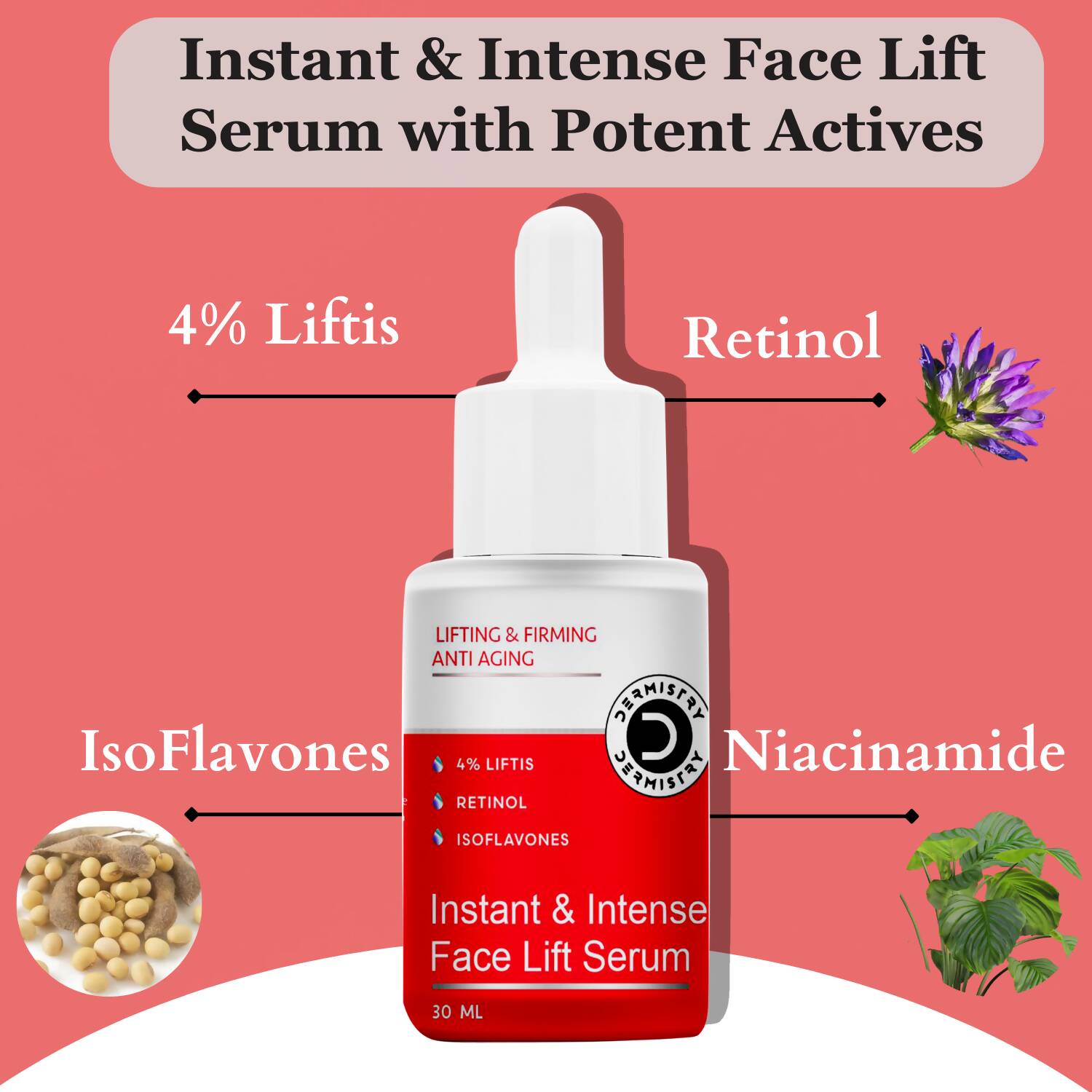 Dermistry Anti Aging Instant Intense Face Lift Serum & Instant Intense Face Mask | Grocsy