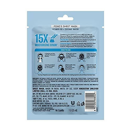Ponds Hydrating Sheet Mask With Natural Coconut Water And Vitamin B3 | Grocsy