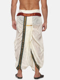 Sethukrishna Men Cream Solid Dhoti Pant | Grocsy