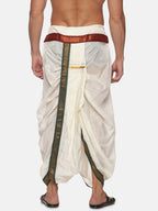 Sethukrishna Men Cream Solid Dhoti Pant | Grocsy