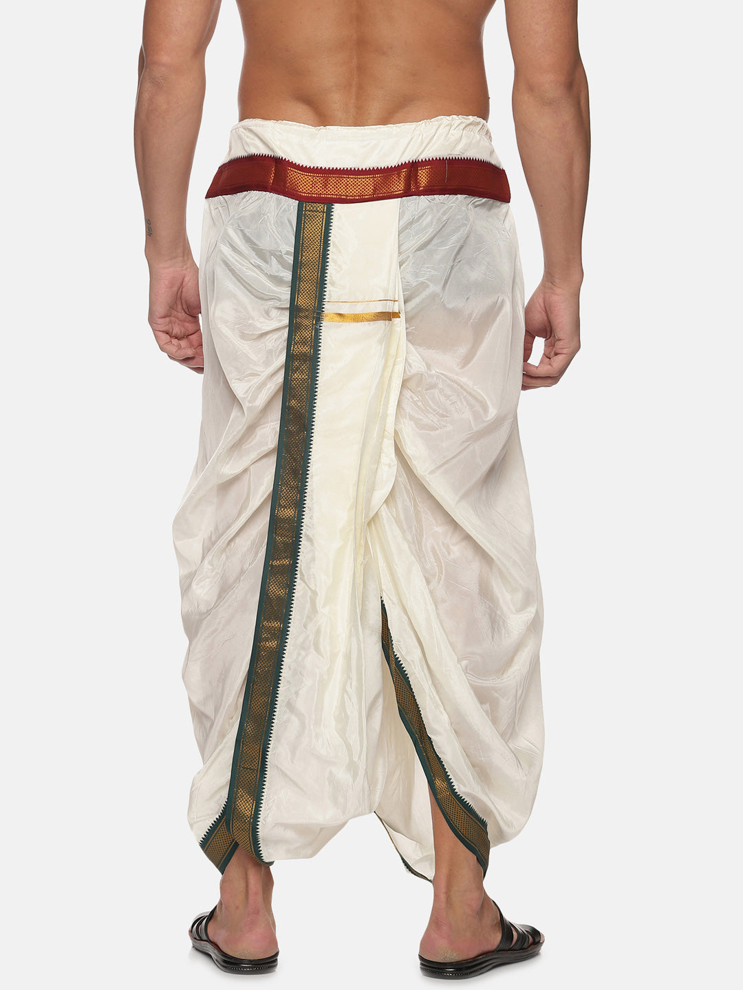 Sethukrishna Men Cream Solid Dhoti Pant | Grocsy