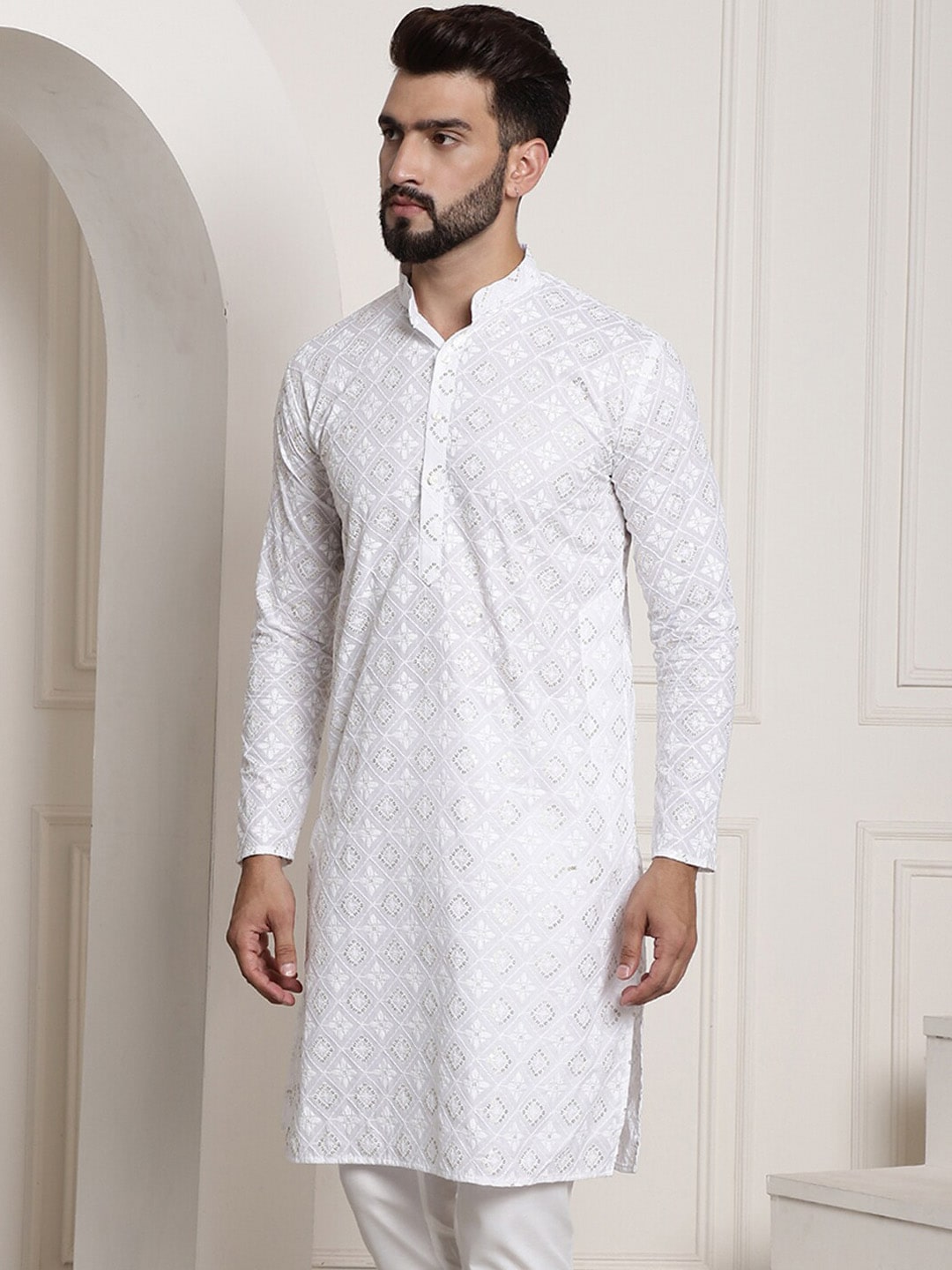 Sojanya Printed Chikankari Kurta | Grocsy