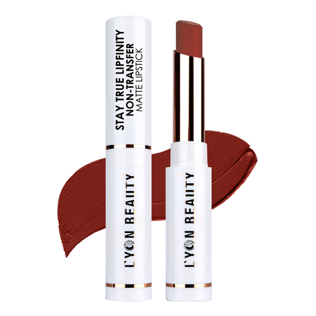 Lyon Beauty Stay True Lipfinity Non Transfer Matte Lipstick - Hot Plum 12 | Grocsy