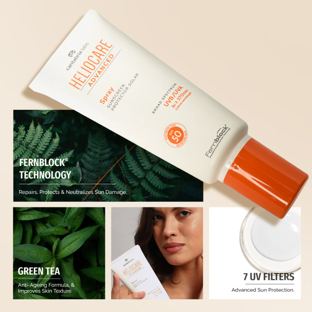 Heliocare Body Sunscreen Spray SPF 50 Broad Spectrum, New Gen Uv Filters, Dewy Finish | Grocsy