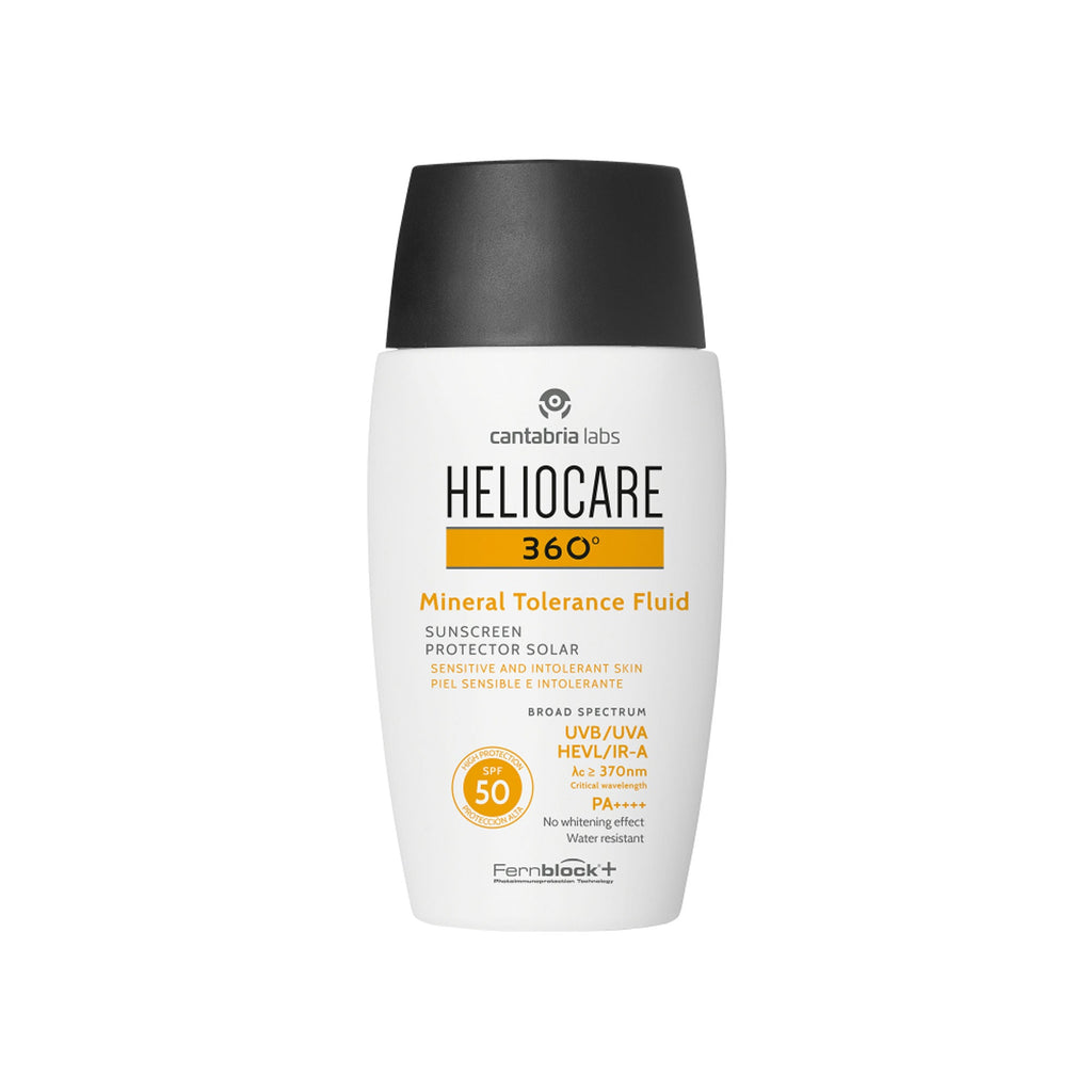 Heliocare Mineral Tolerance Fluid Sunscreen SPF 50 Pa++++ 100% Mineral, Vit C & E Sensitive Skin | Grocsy