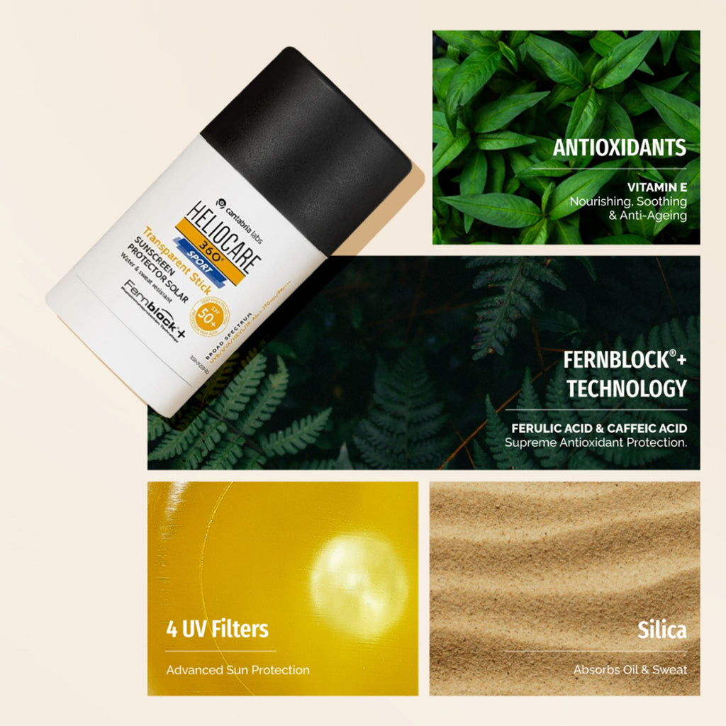 Heliocare 360 Sport Transparent Sunscreen Stick SPF 50+ | Grocsy