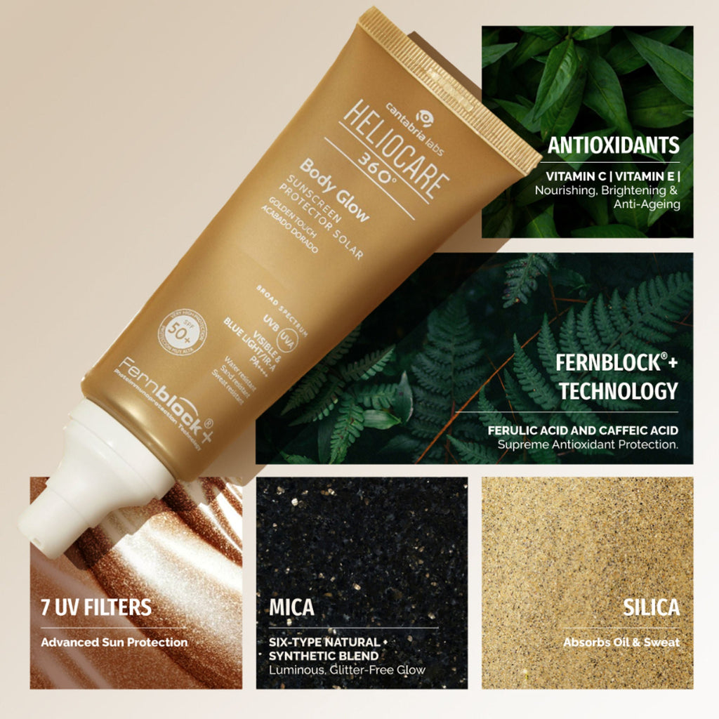 Heliocare 360 Body Glow SPF 50+ Body Sunscreen | Grocsy