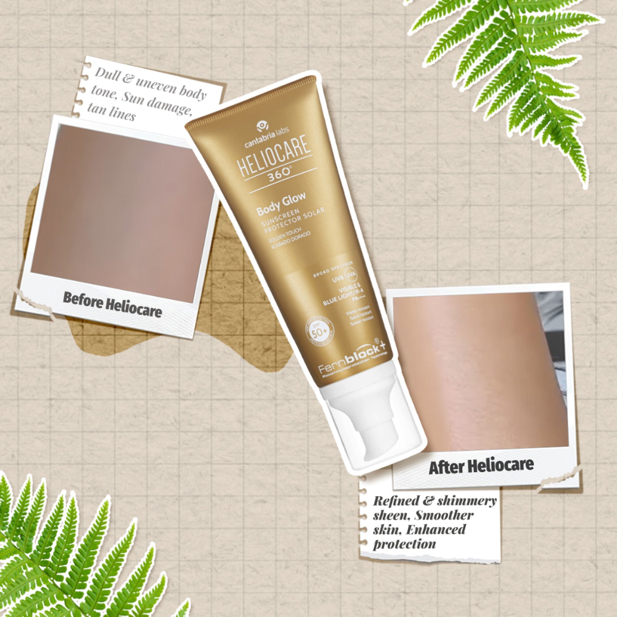 Heliocare 360 Body Glow SPF 50+ Body Sunscreen | Grocsy