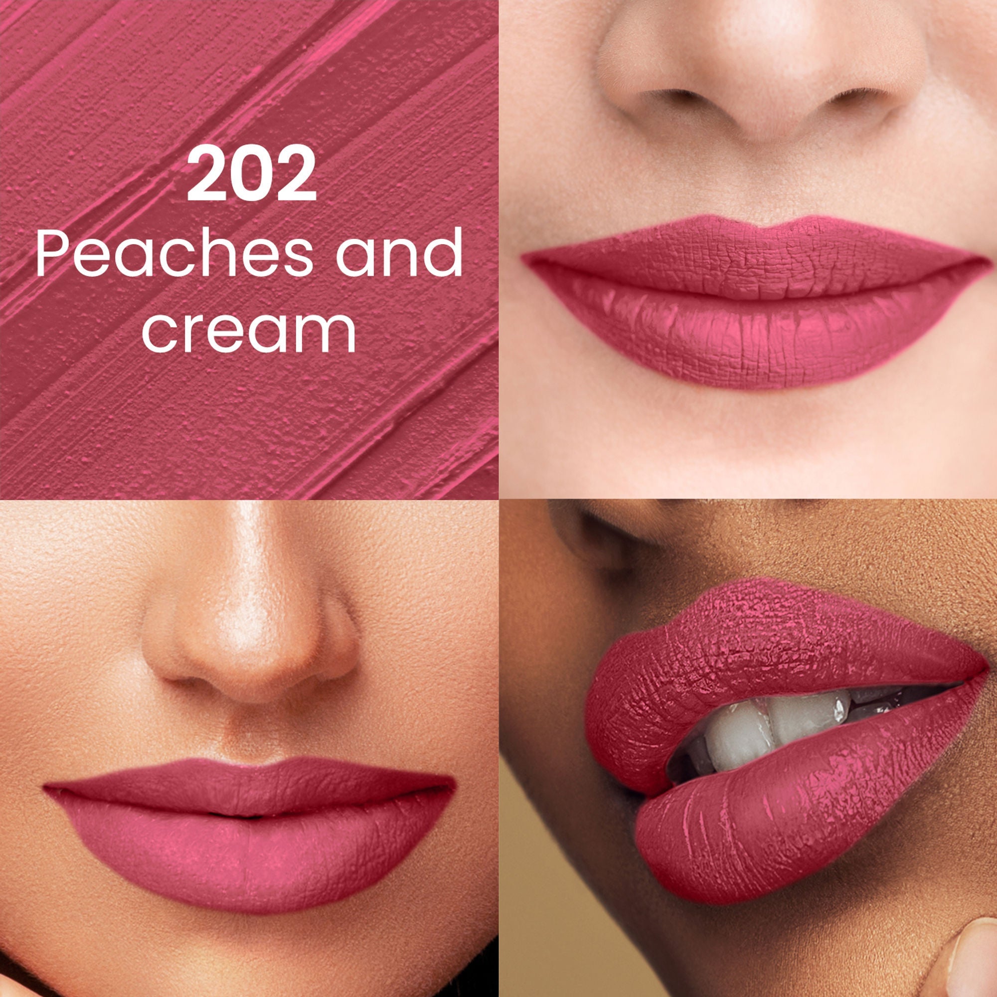 Swiss Beauty Pure Matte Lipstick , Non-Drying, Smooth Glide, Long Lasting - 202 Peaches N Cream | Grocsy